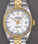 Datejust 2-Tone 36mm with New Style Bracelet Ref 116233 on Jubilee Bracelet with White Stick Dial