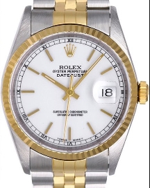Datejust 2-Tone 36mm with New Style Bracelet Ref 116233 on Jubilee Bracelet with White Stick Dial