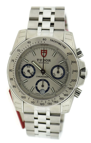 Tudor Sport Chronograph in Steel on Stainless Steel Bracelet with Silver Dial