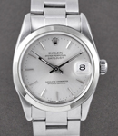 Mid Size 31mm Datejust in Steel with Smooth Bezel on Steel Oyster Bracelet with Silver Stick Dial