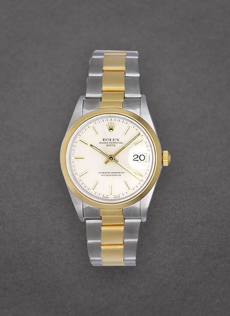 Pre-Owned Rolex 2-Tone Date 34mm Smooth Bezel