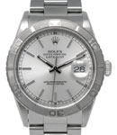 Datejust 36mm in Steel with Turn-O-Graph Bezel on Oyster Bracelet with White Stick Dial