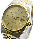 Datejust 2-Tone 36mm with Fluted Bezel  on Jubilee Bracelet with Champagne Stick Dial