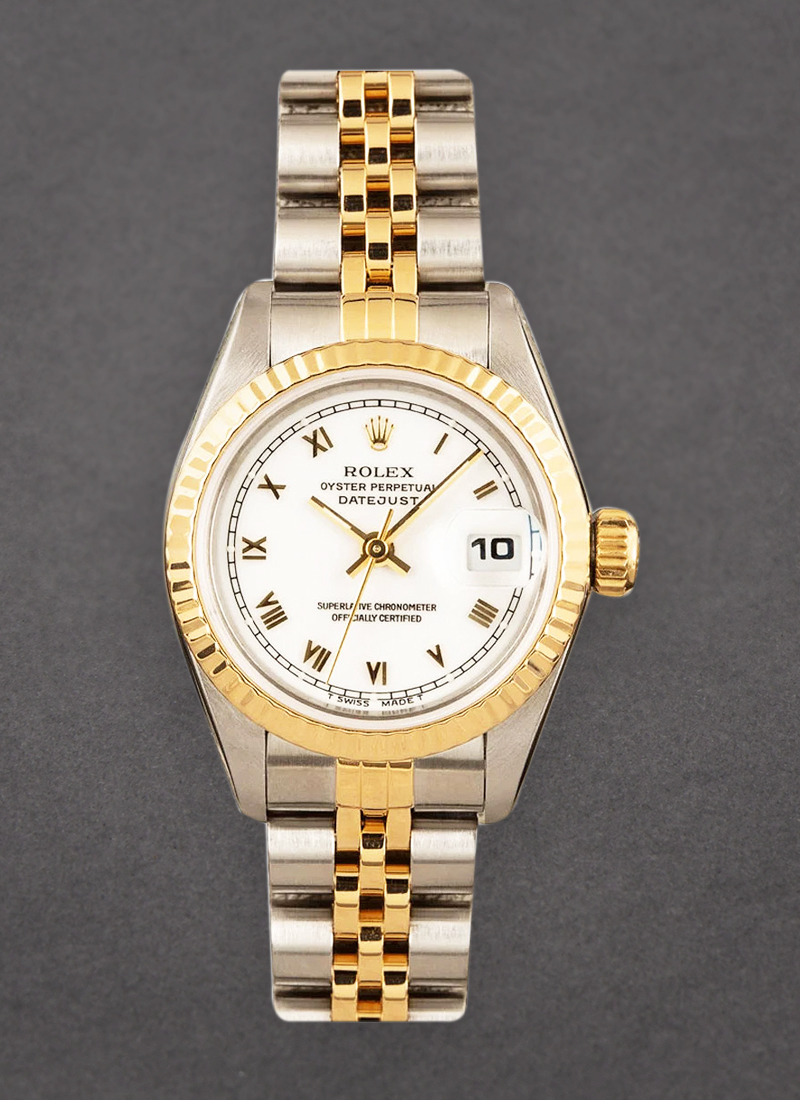 Pre-Owned Rolex Datejust 26mm in Steel with Yellow Gold Fluted Bezel