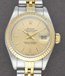 Datejust 26mm lady's in Steel with Yellow Gold Fluted Bezel on Jubilee Bracelet with Champagne Tapestry Dial