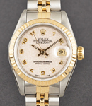 Datejust 26mm lady's in Steel with Yellow Gold Fluted Bezel on Jubilee Bracelet with Ivory jubilee Dial with Arabic Numerals