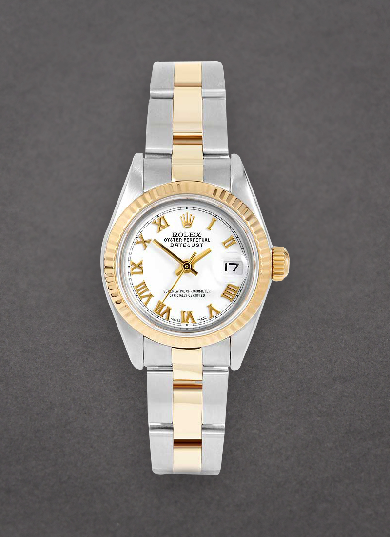 Pre-Owned Rolex Datejust 26mm Ladies in Steel with Yellow Gold Fluted Bezel