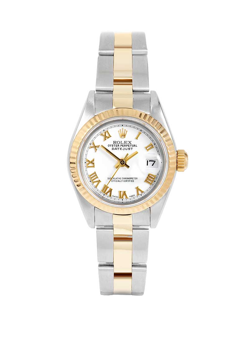 Pre-Owned Rolex Datejust 26mm Ladies in Steel with Yellow Gold Fluted Bezel