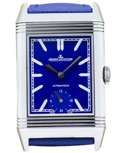 Grande Reverso Night & Day Rio De Janeiro in Steel on Blue Fabric Strap with Blue Dial