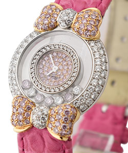 Happy Diamond Special Edition with Bow Lugs White Gold with Rose Gold - Pink Sapphires and Diamonds