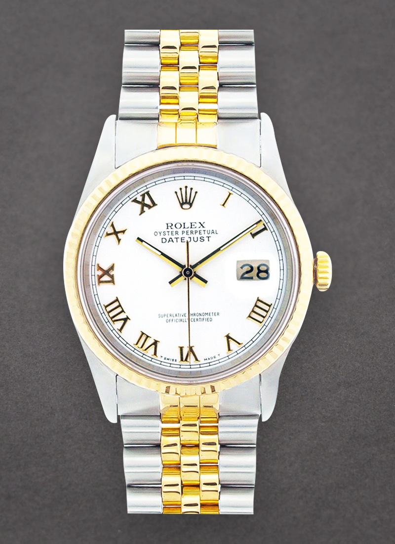 Pre-Owned Rolex Datejust 36mm in Steel with Yellow Gold Fluted Bezel 