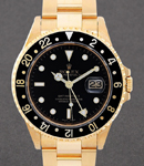 GMT Master II in Yellow Gold Ref 16718 with Black Bezel on Oyster Bracelet with Black Dial