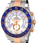 2-Tone Yacht master II on Oyster Bracelet with White Dial - Gold Hands