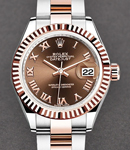 Lady's 2-Tone Datejust 26mm on Oyster Bracelet with Chocolate Roman Dial