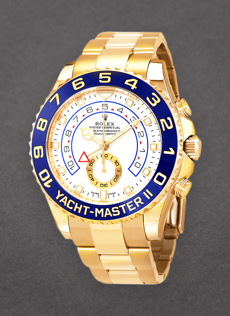 Rolex Unworn Yacht-Master II in Yellow Gold with Blue Ceramic Bezel