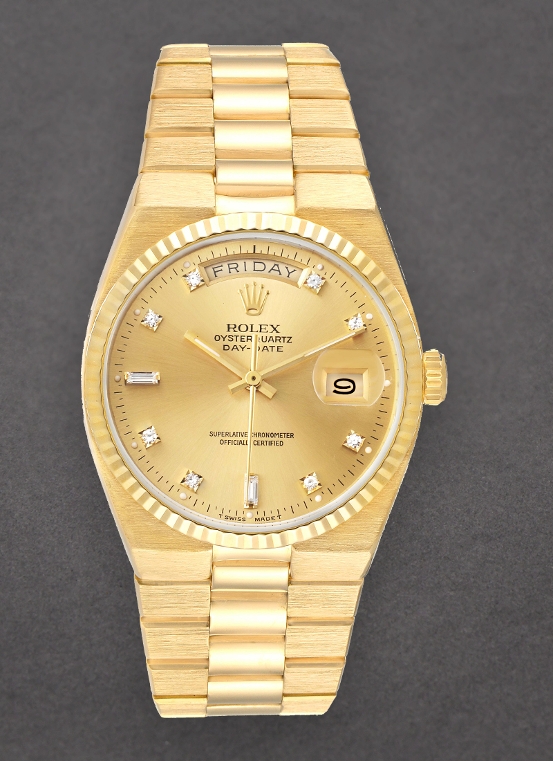 Pre-Owned Rolex President Day-Date 36mm in Yellow Gold with Fluted Bezel 