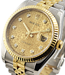 Datejust 36mm in Steel with Yellow Gold Fluted Bezel on Jubilee Bracelet with Champagne Jubilee Diamond Dial