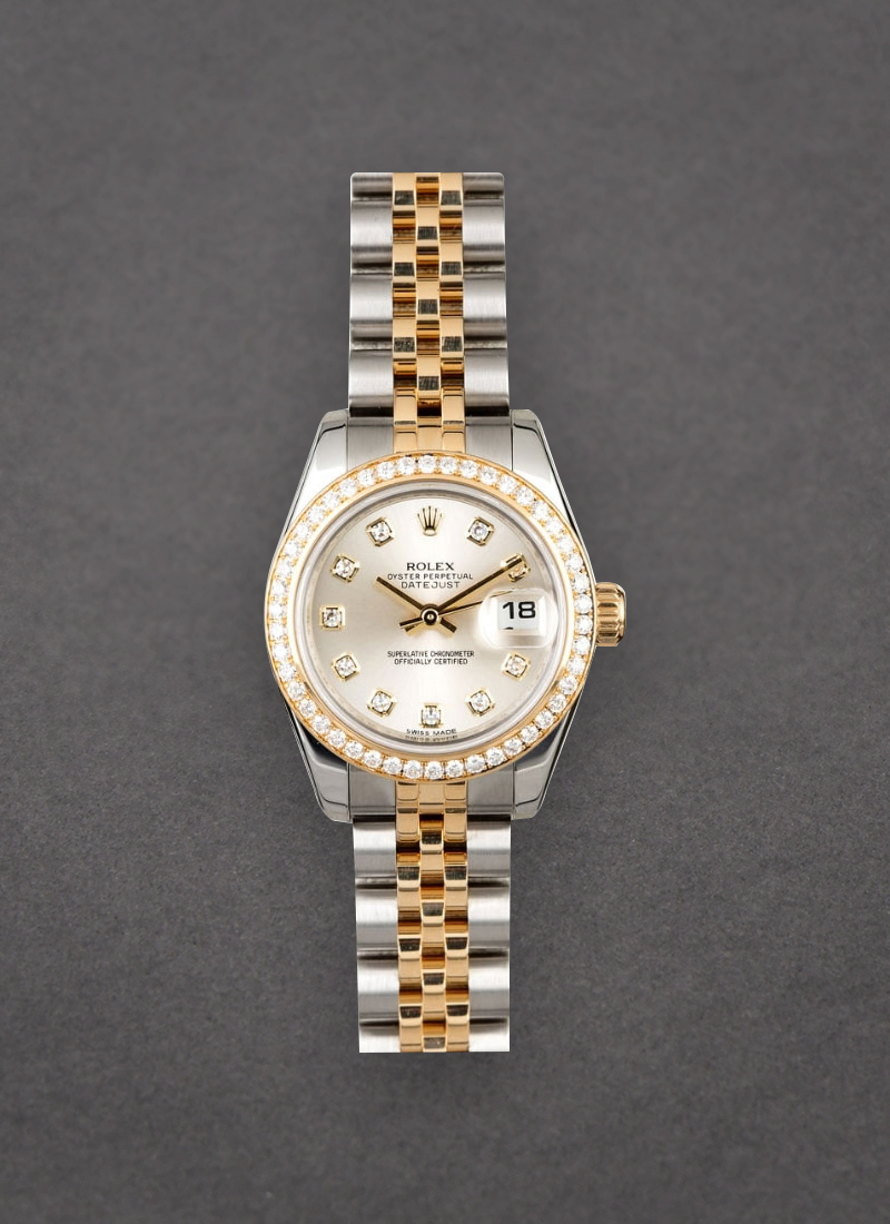 Pre-Owned Rolex Ladies 2 Tone Datejust 26mm in Steel with Yellow Gold Diamond Bezel