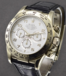 Daytona in White Gold on Strap with White Arabic Dial - Zenith Movement - A Serial ( 1999 )