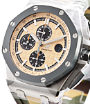 Royal Oak Offshore Chronograph in Steel with Green Ceramic Bezel on Camouflage Rubber Strap with Beige Dial