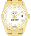 Ladies President 26mm in Yellow Gold with Fluted Bezel on Bracelet with White Diamond Dial