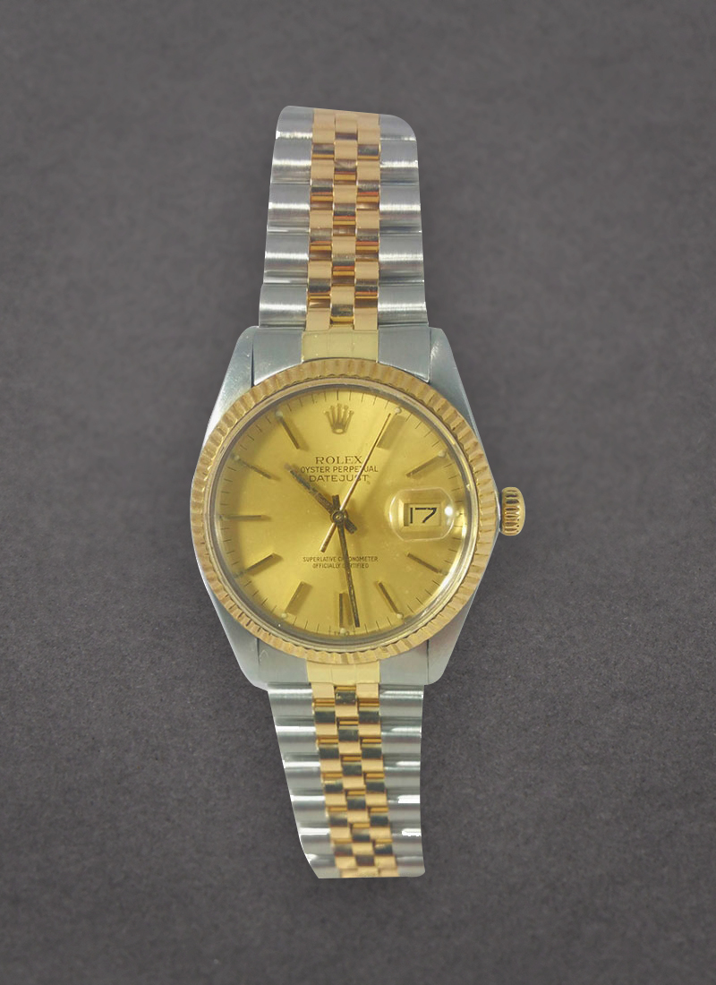 Pre-Owned Rolex Datejust 36mm in Steel with Yellow Gold Fluted Bezel