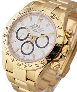 Daytona in Yellow Gold with Zenith Movement on Oyster Bracelet with White Stick Dial