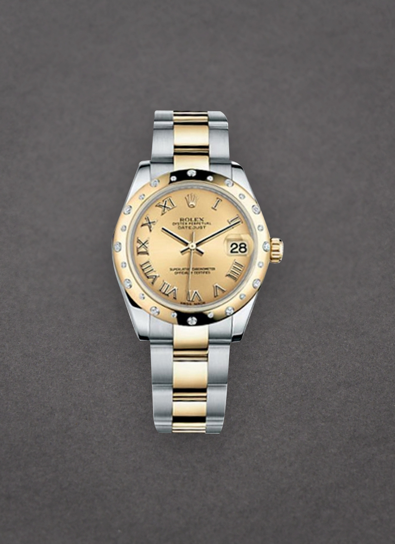 Rolex Unworn 2-Tone Midsize Datejust 31mm in Steel with Yellow Gold 24 Diamond Bezel