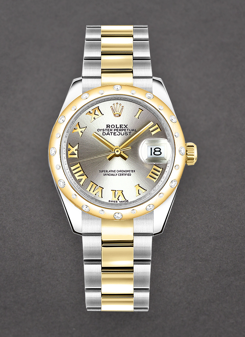 Rolex Unworn Mid Size 2 Tone Datejust 31mm with 24 Diamond Bezel