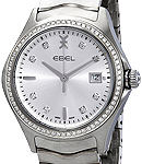 Classic Wave in  Stainless Steel with Diamond Bezel on Stainless Steel Bracelet with Silver Dial