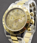 Daytona 40mm in Steel with Yellow Gold Bezel on Oyster Bracelet with Champagne MOP Roman Dial