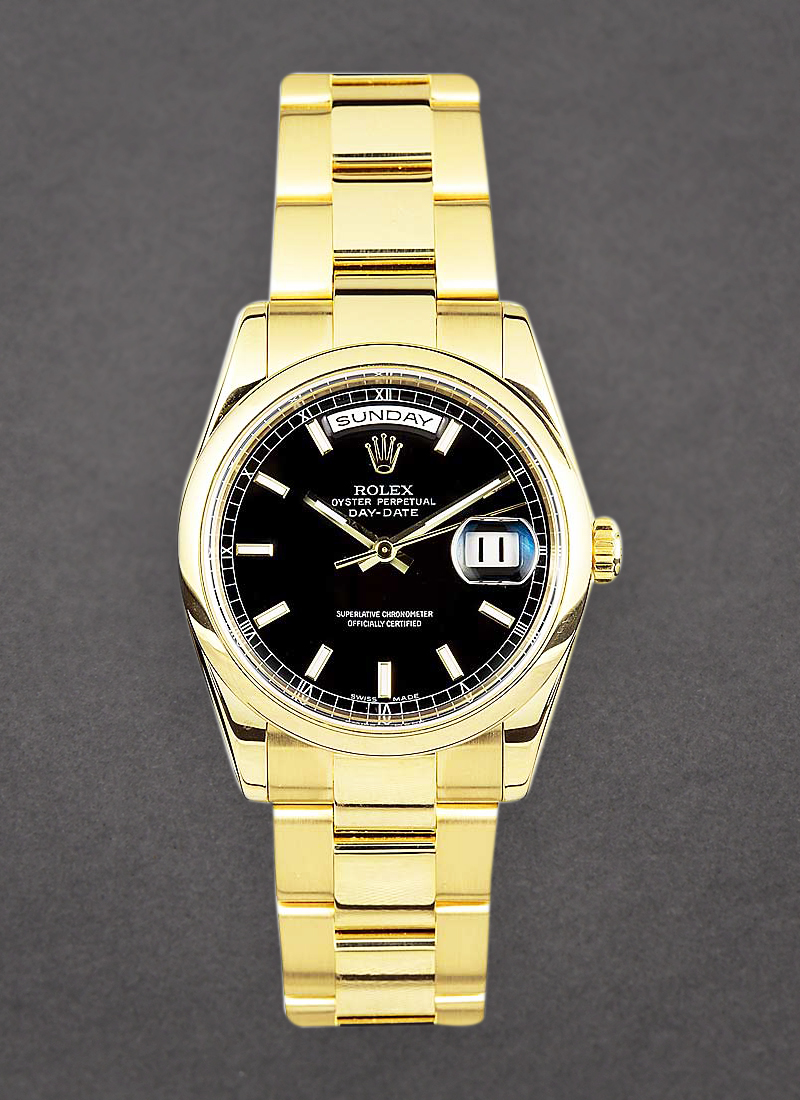 Pre-Owned Rolex Day Date President 36mm in Yellow Gold with Domed Bezel