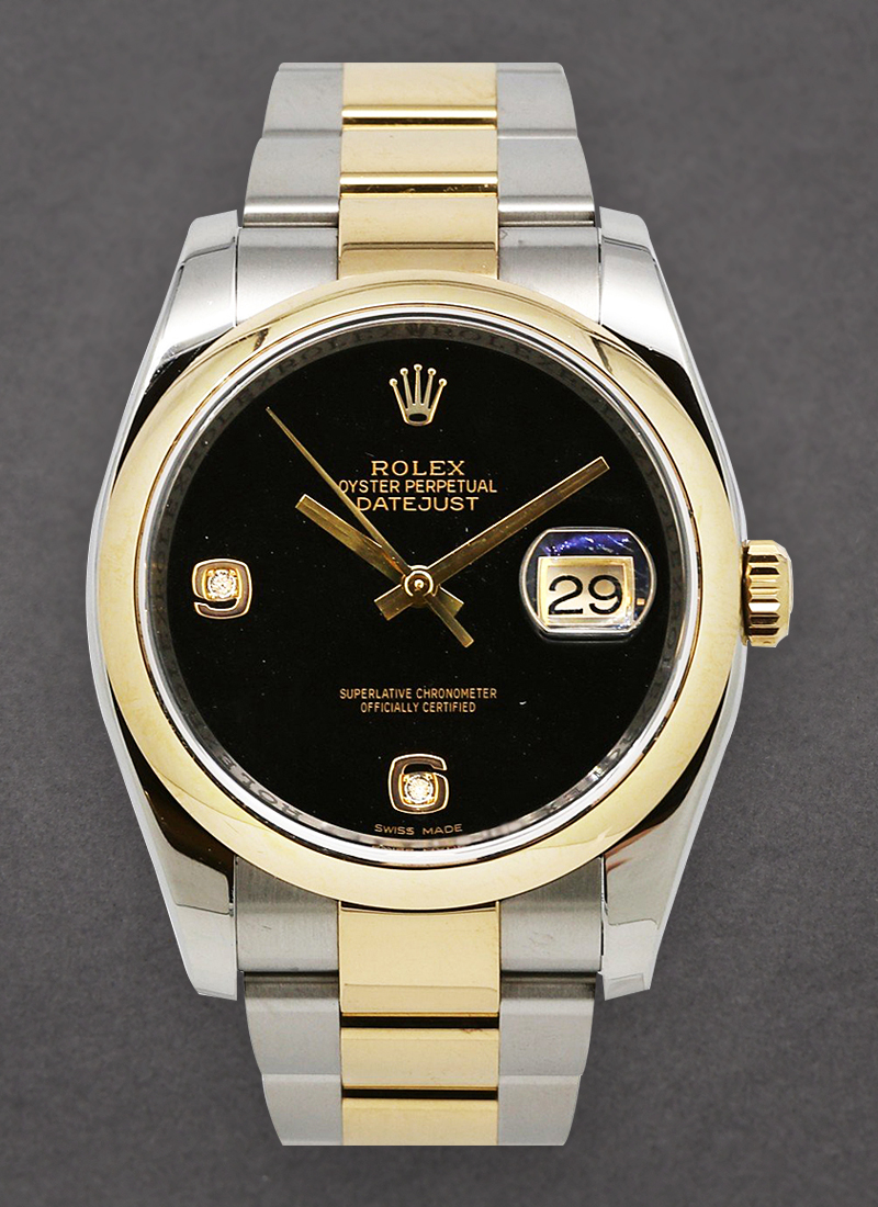 Pre-Owned Rolex Datejust 36mm in Steel with Yellow Gold Smooth Bezel