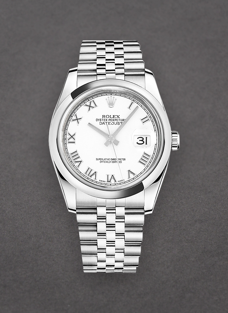 Pre-Owned Rolex 36mm Datejust in Steel with Smooth Bezel