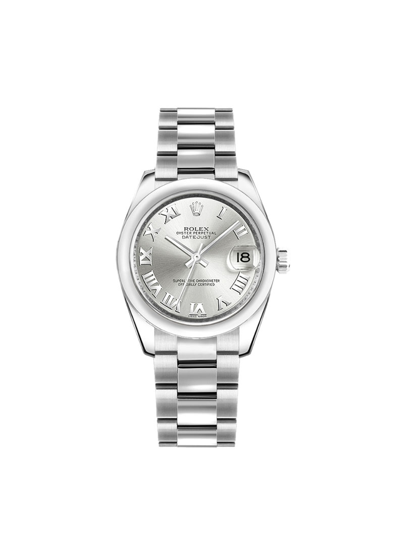 Pre-Owned Rolex Mid Size Datejust in Steel with Smooth Bezel