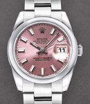 Ladies Datejust 26mm in Steel with Domed Bezel on Steel Oyster Bracelet with Salmon Stick Dial