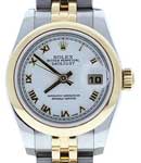 Datejust 2-Tone  in Steel with Yellow Gold Smooth Bezel on Steel and Yellow Gold Jubilee Bracelet with White Roman Dial