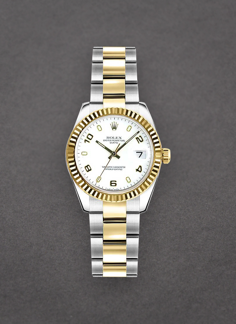 Pre-Owned Rolex Datejust Lady's 26mm in Steel with Yellow Gold Fluted Bezel