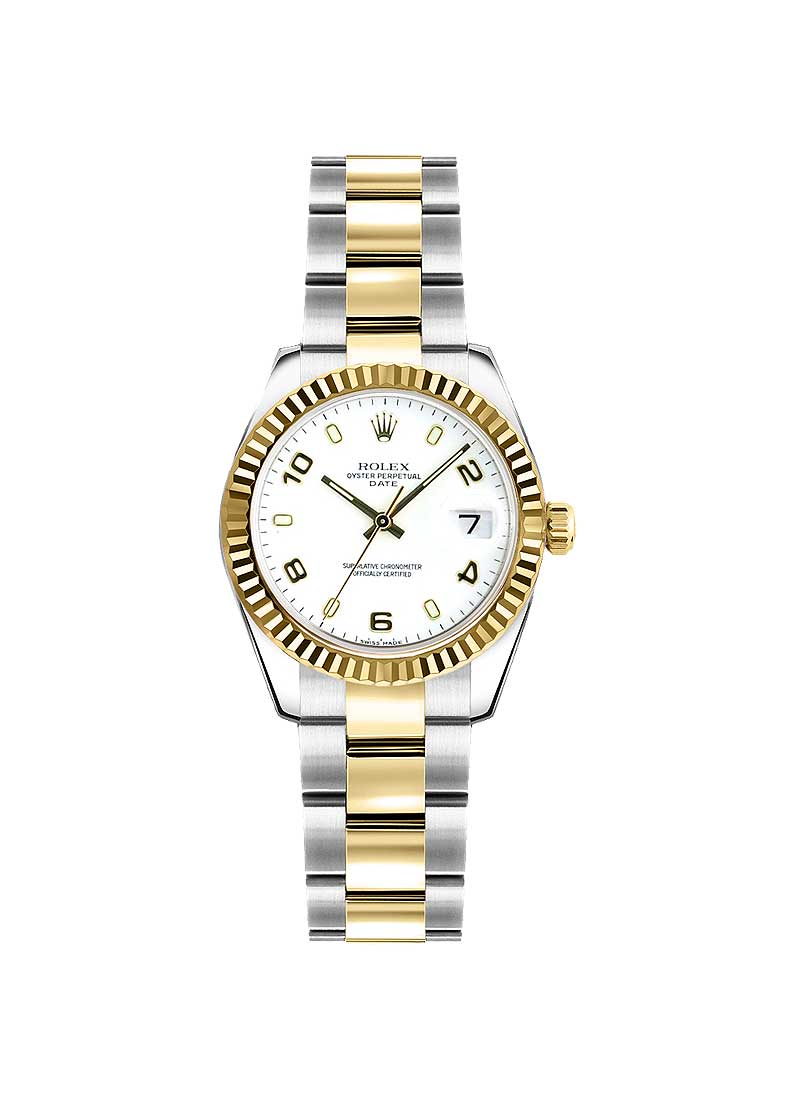 Pre-Owned Rolex Datejust Lady's 26mm in Steel with Yellow Gold Fluted Bezel