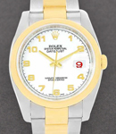 Datejust 36mm 2-Tone Men's on Oyster Bracelet with White Arabic Dial