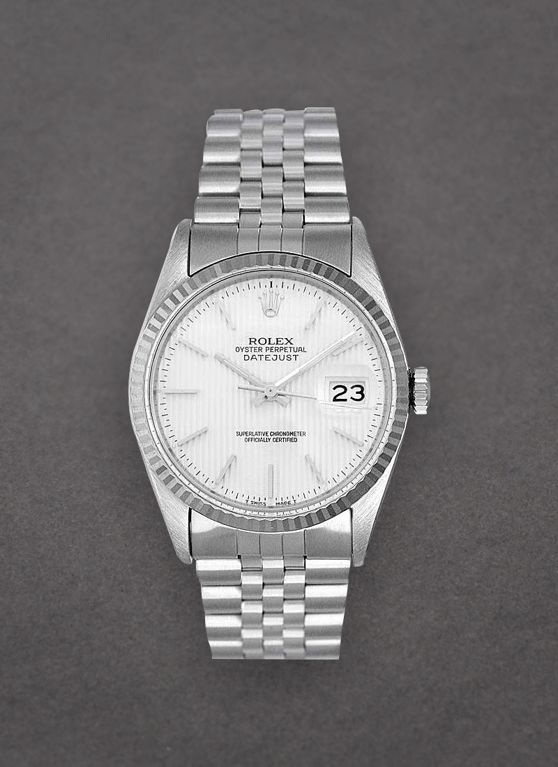 Pre-Owned Rolex Datejust 36mm with White Gold Fluted Bezel