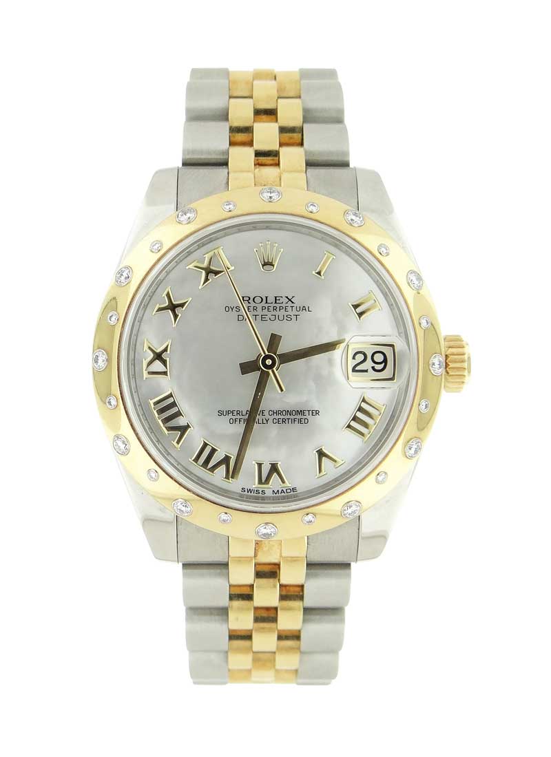 Pre-Owned Rolex Datejust 31mm Midsize in Steel with Yellow Gold Scattered Bezel