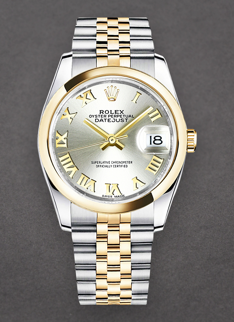 Pre-Owned Rolex Datejust 36mm in Steel with Yellow Gold Domed Bezel