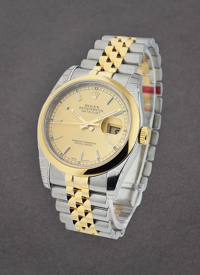 Pre-Owned Rolex Datejust 36mm in Steel with Yellow Gold Domed Bezel