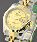 Datejust 2-Tone in Steel and Yellow Gold Fluted Bezel on Jubilee Bracelet with Champagne Roman Dial