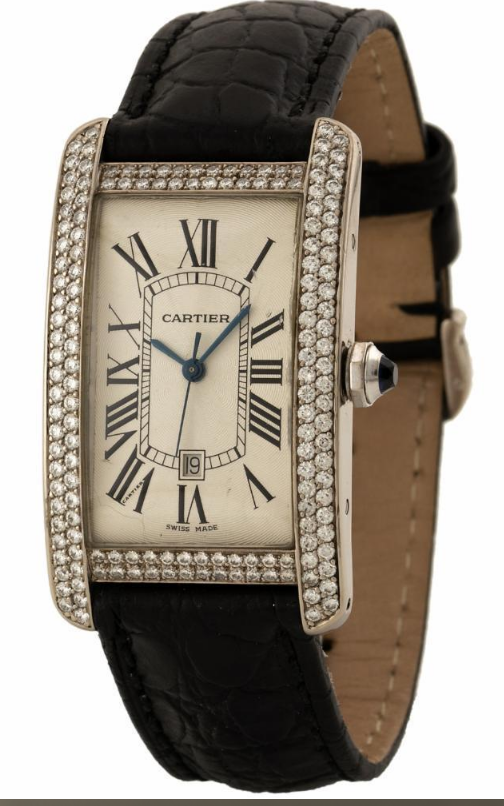 Cartier Tank Americaine in White Gold with Diamond Bezel