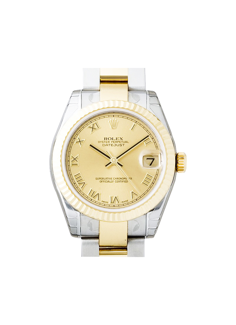 Pre-Owned Rolex Datejust 31mm in Steel with Yellow Gold Fluted Bezel