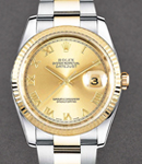 Datejust 36mm 2-Tone Men's on Oyster Bracelet with Champagne Roman Dial