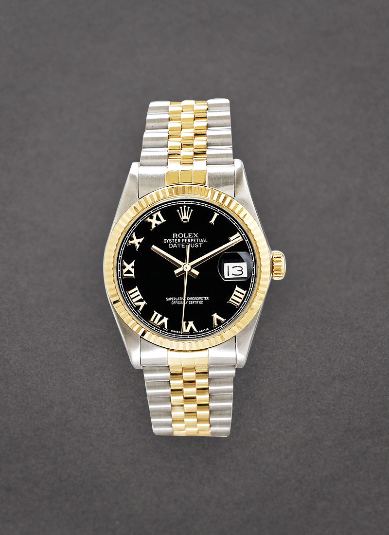 Pre-Owned Rolex Datejust 36mm in Steel with Yellow Gold Fluted Bezel