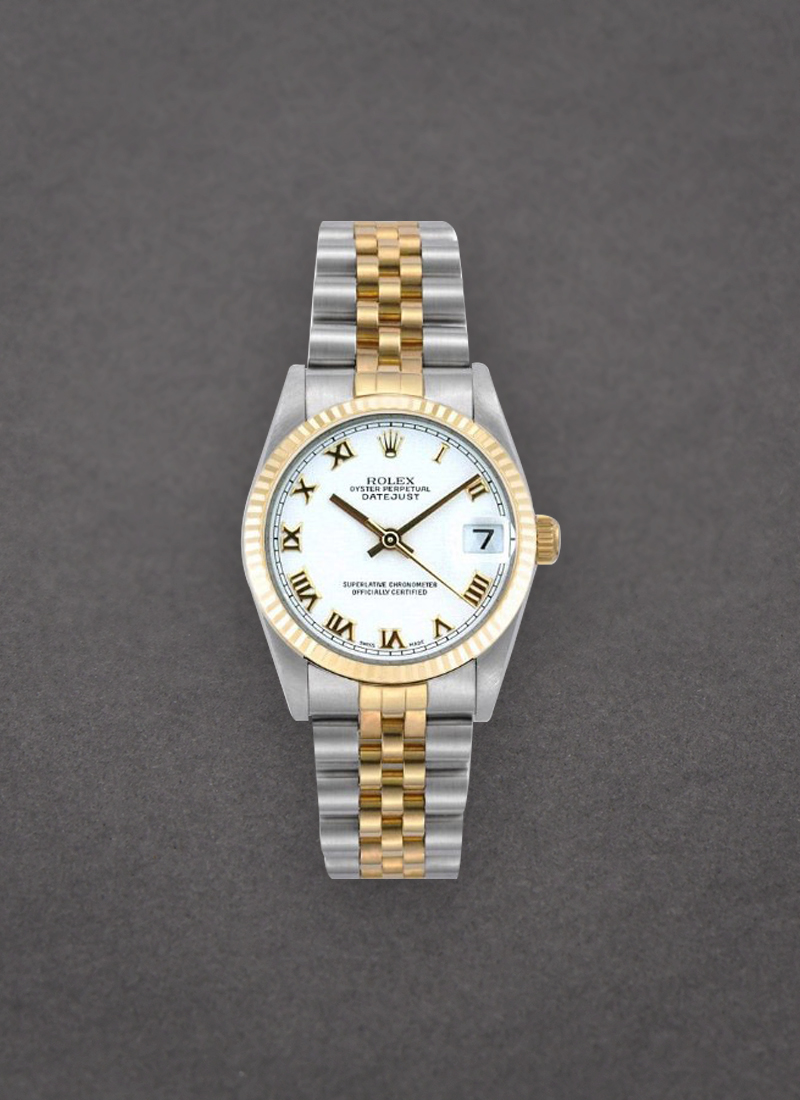 Pre-Owned Rolex Mid Size 31mm Datejust in Yellow Gold with Fluted Bezel